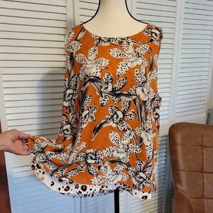 Floral Orange Women's Tank Top